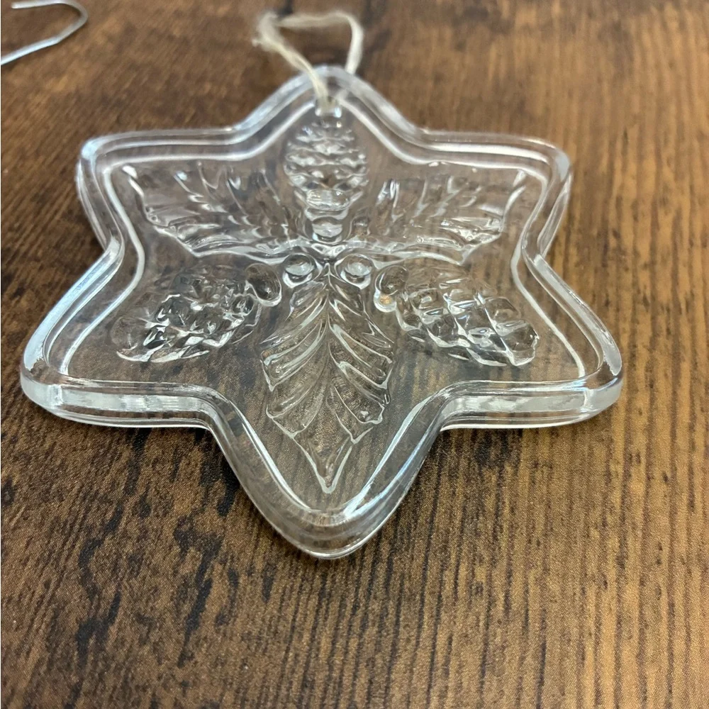 Pair of Vintage Crystal Christmas Ornaments